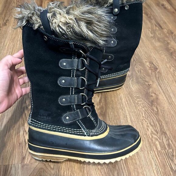 SOREL Joan of Arctic black waterproof snow winter boots shoes women’s 7 - Picture 7 of 8